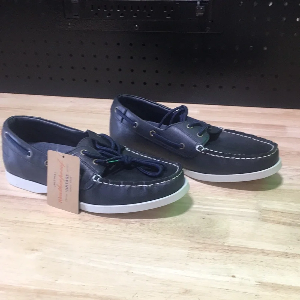 New WB Mens Weatherproof Men's‎ Navy Boat Shoes